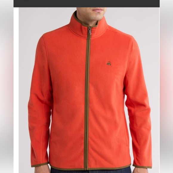 Brooks Brothers Jackets & Blazers - Brooks Brothers Fleece Orange Full-Zip Jacket